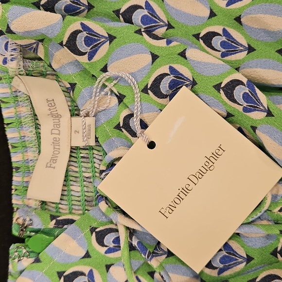 💕FAVORITE DAUGHTER💕 Vineyard Maxi Dress ~ Retro Mosaic Green Print 2 NWT - Picture 13 of 16